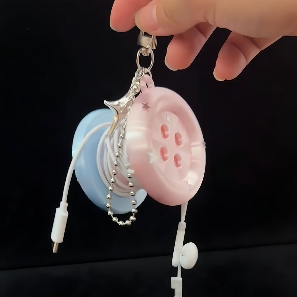 Cable Winder Keychain - Cute Cable Winder Keychain Earphone Cord