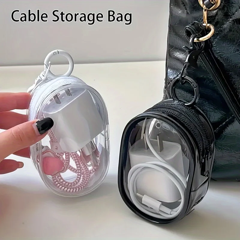 Portable Mini Clear Zipper Sto - Cable Winder Keychain ulasan dan harga