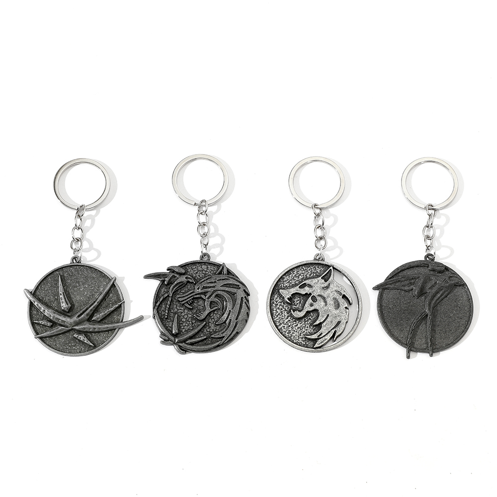 Vintage Wolf Head Keychain Gam - Carabiner Keychain ulasan dan harga