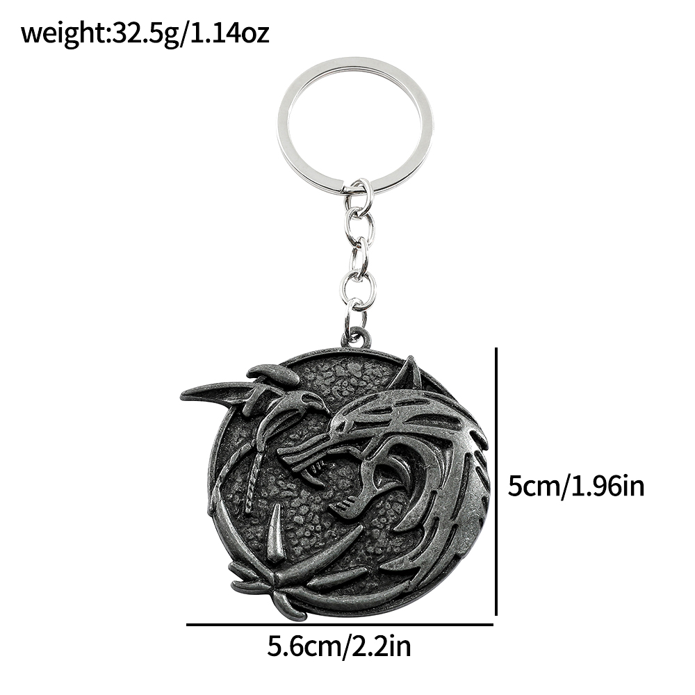 Vintage Wolf Head Keychain Gam - Carabiner Keychain ulasan dan harga