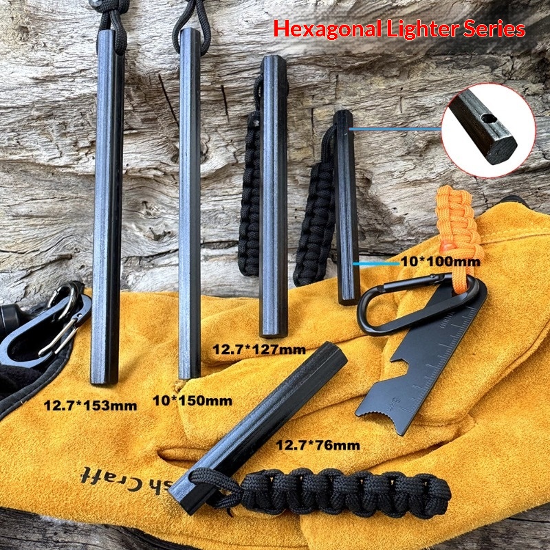 Hand Woven Rope Hexagonal Flin - Ferro Rod Striker ulasan dan harga