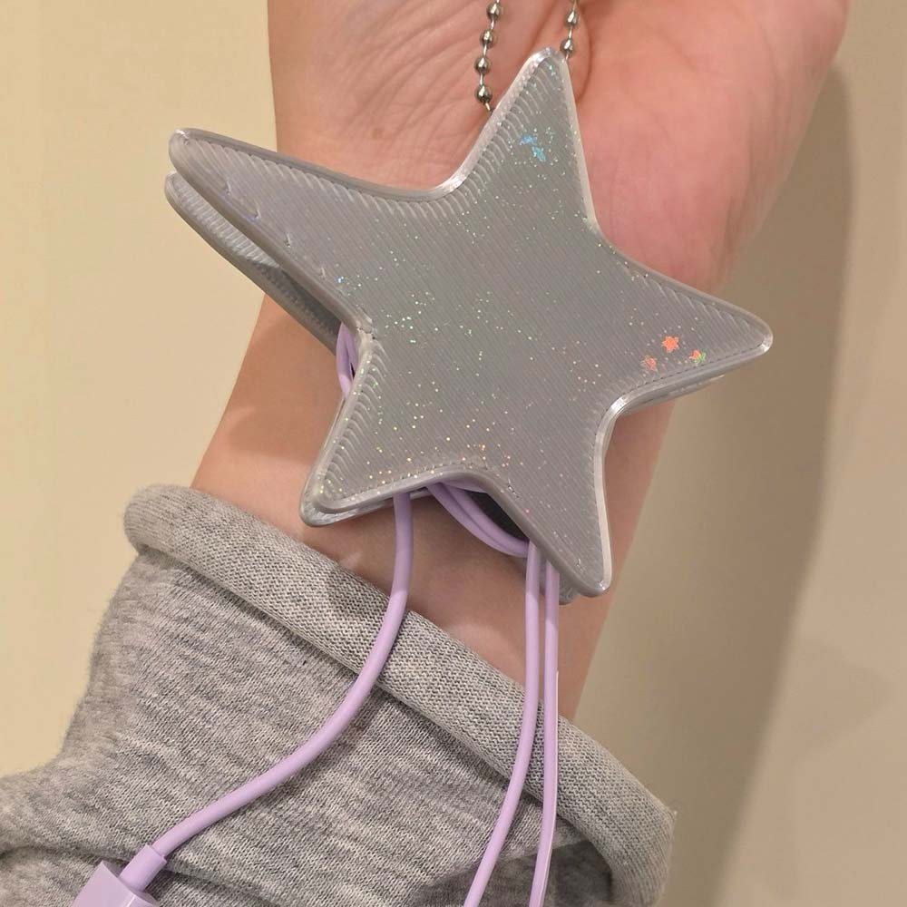 Y2K Style 3D Star Cable Holder - Cable Winder Keychain ulasan dan harga