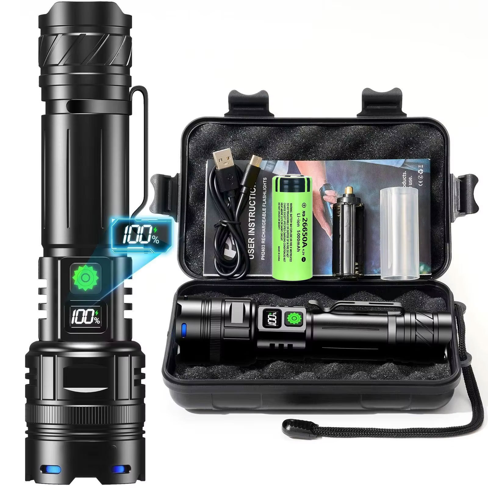High Power LED Flashlight USB  - Edc Carry Pen ulasan dan harga