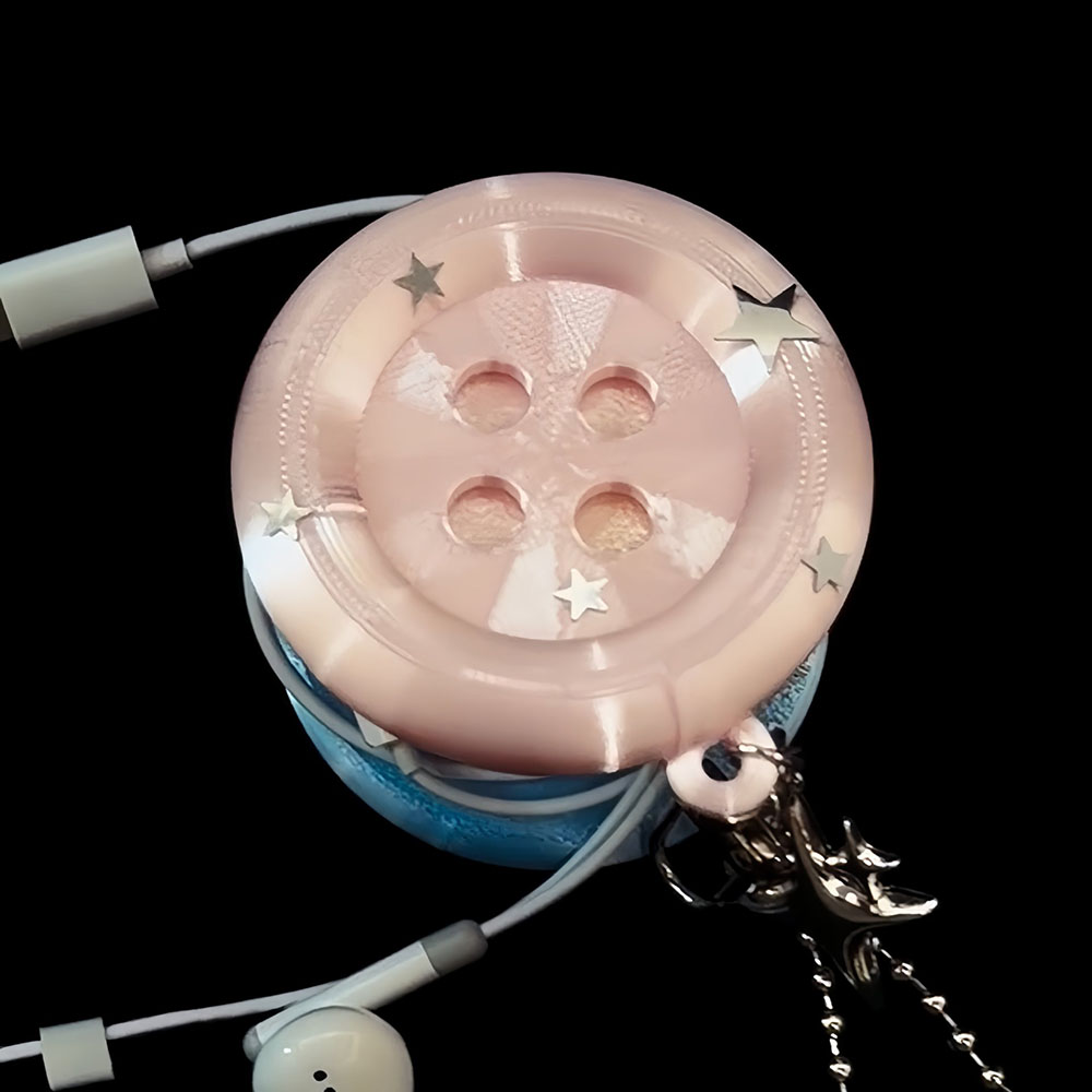 Portable Kawaii Button Cable O - Cable Winder Keychain ulasan dan harga