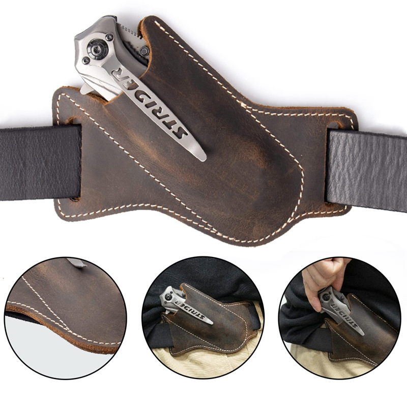 Leather Folding Knife Sheath,  - Leather Edc. Carry Pouch ulasan dan harga