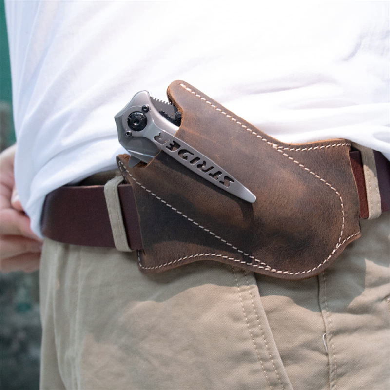 Leather Folding Knife Sheath,  - Leather Edc. Carry Pouch ulasan dan harga