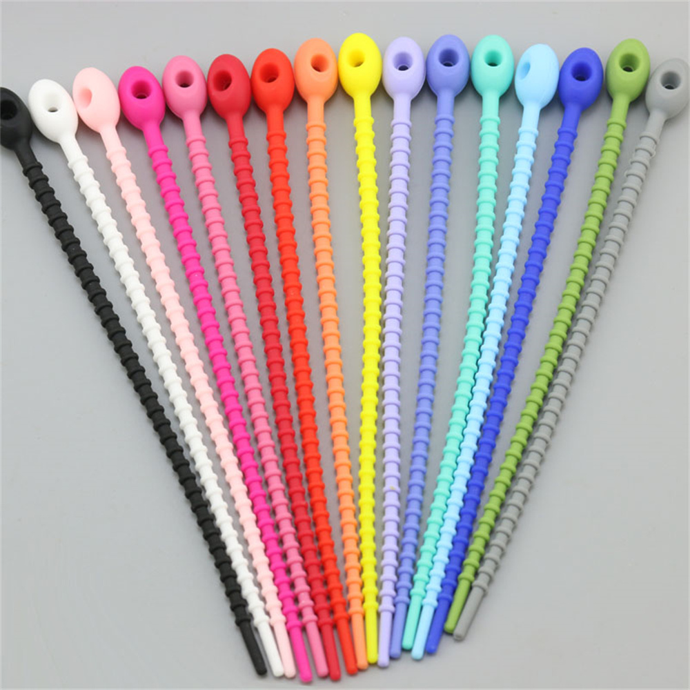 10Pcs/Lot Multi Color Silicone - Gear Tie Reusable ulasan dan harga