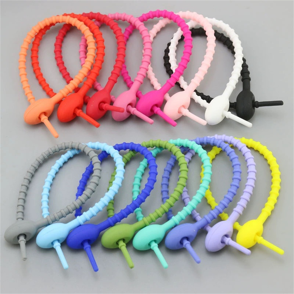 10Pcs/Lot Multi Color Silicone - Gear Tie Reusable ulasan dan harga