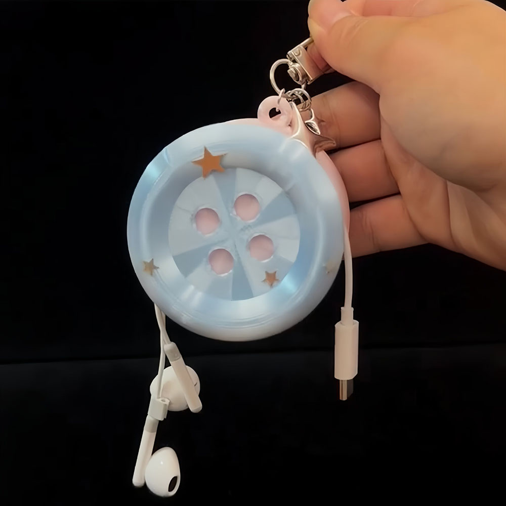 Cable Organizer Button Earphon - Cable Winder Keychain ulasan dan harga