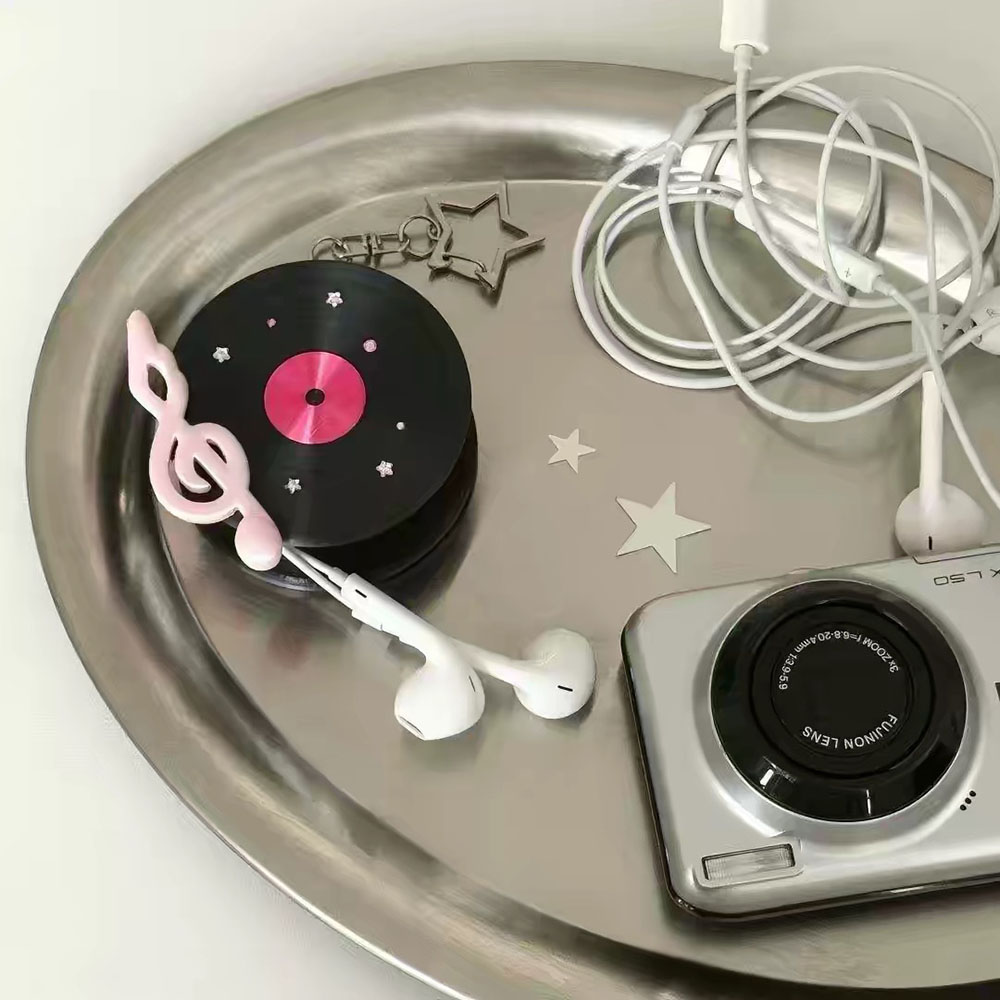 Kawaii Vinyl Record Cable Wind - Cable Winder Keychain ulasan dan harga