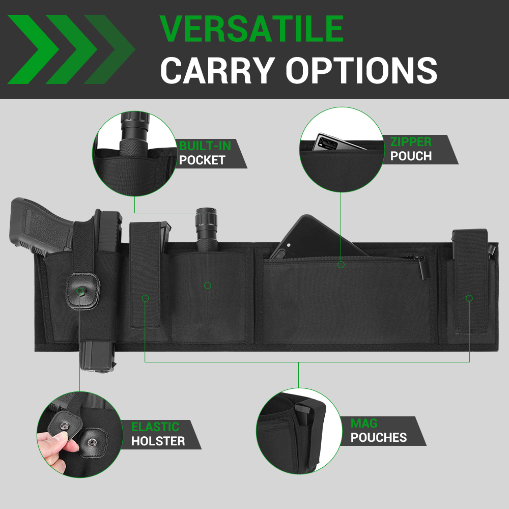 Belly Band Gun Holster Conceal - Edc Carry Pistols ulasan dan harga