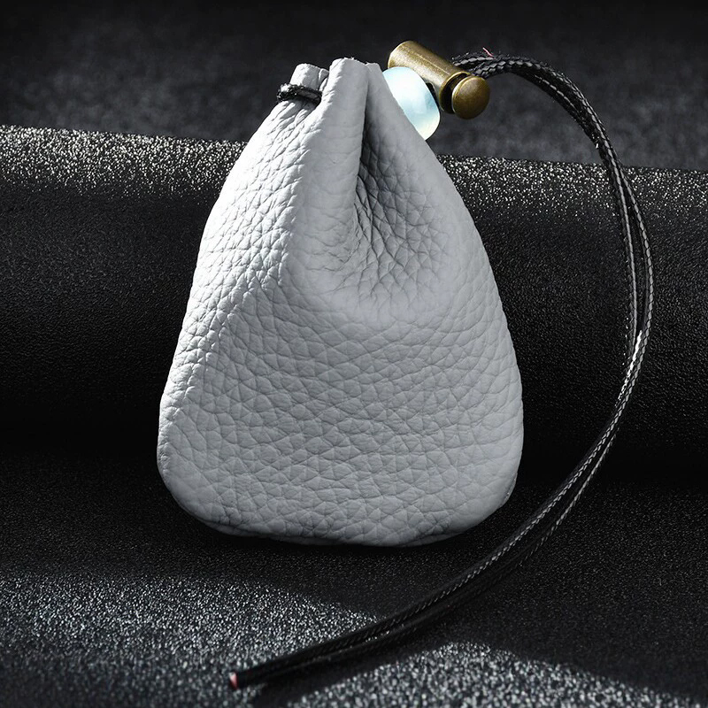 Premium Genuine Leather Drawst - Leather Edc. Carry Pouch ulasan dan harga
